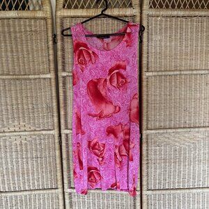 Size L Jaquelina Pink and Red Floral Dress